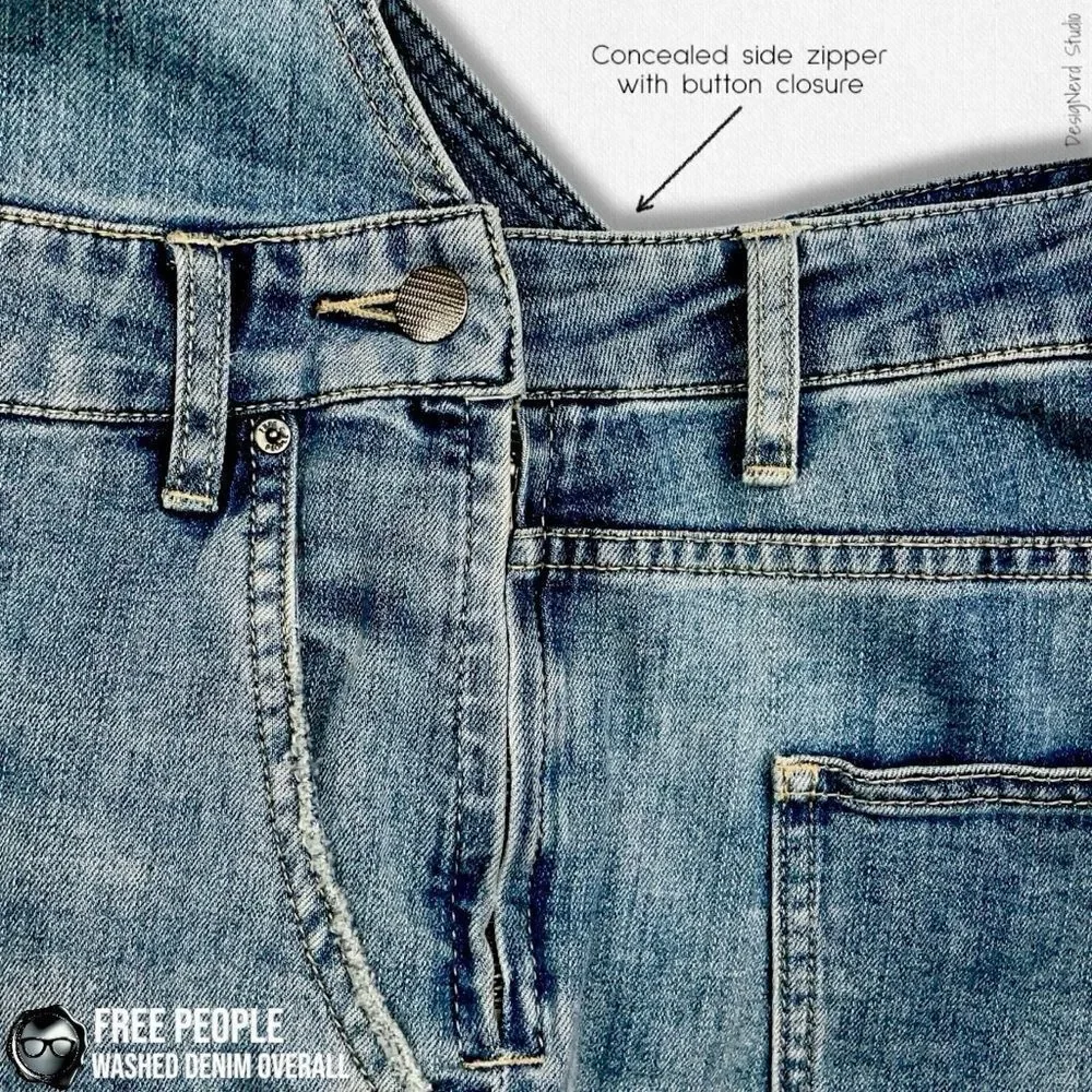 FREE PEOPLE WASHED DENIM OVERALLS IN DISTRESSED INDIGO WOMEN’S SIZE 30 SKINNY